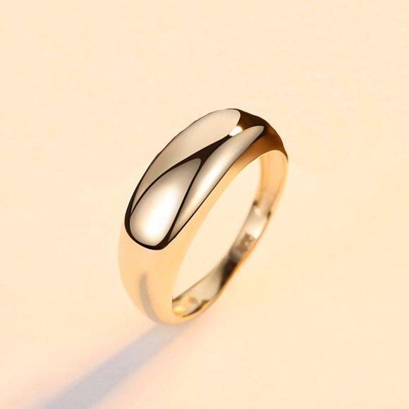 14K Gold Filled Ring Classic Simple Design 14K Solid Gold Ring - Picture 3 of 4